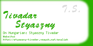 tivadar styaszny business card